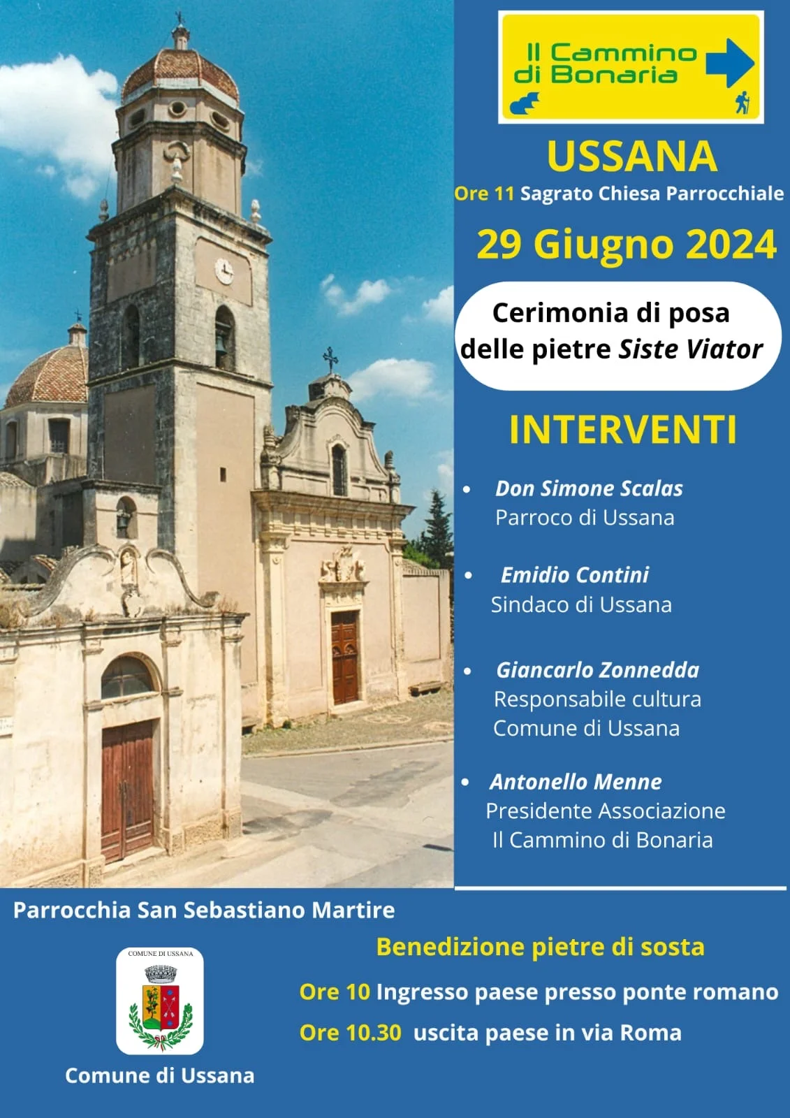 Cammino di Bonaria. Cerimonia di posa delle pietre Siste Viator