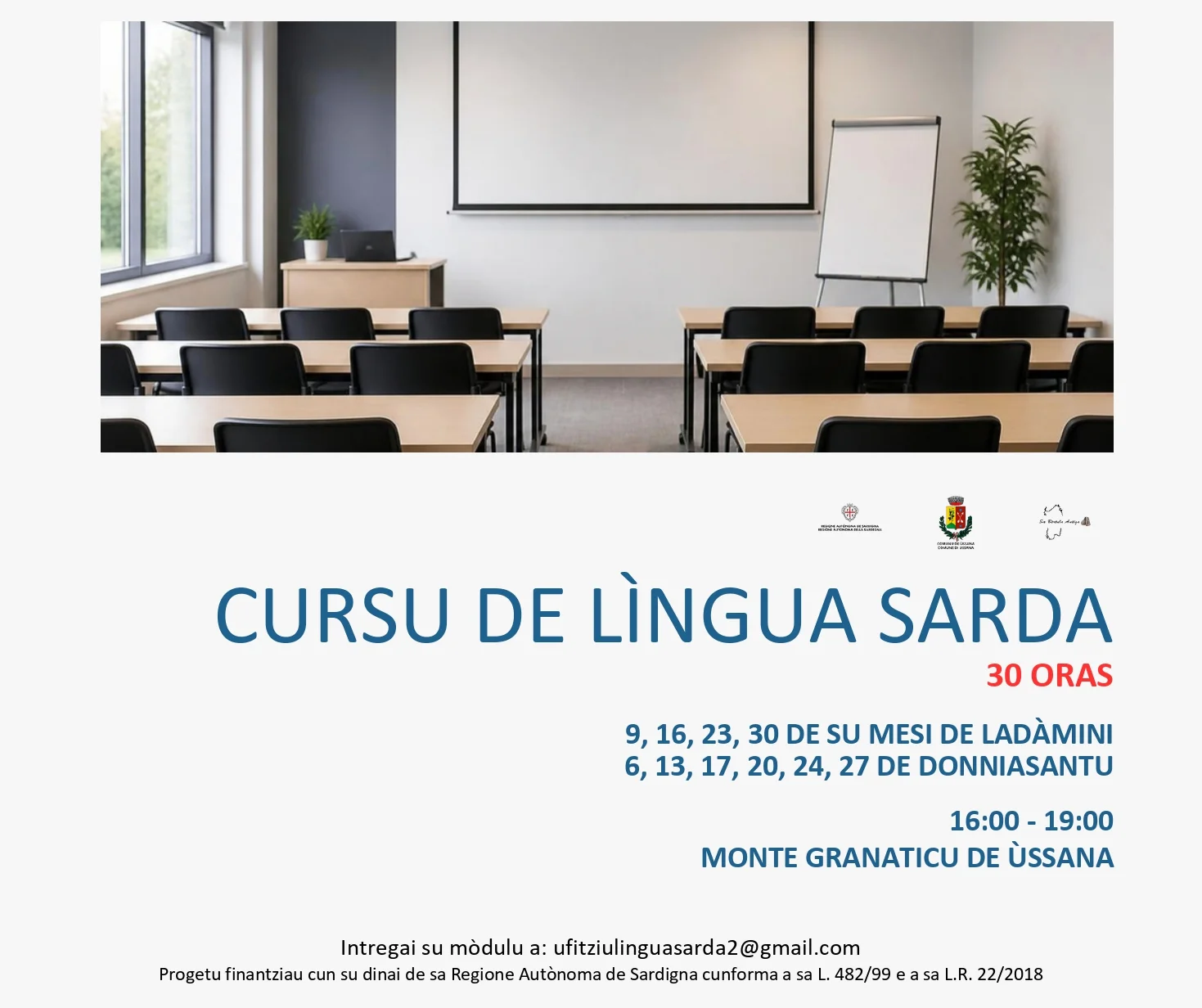 Corso di lingua sarda - Avviso apertura iscrizioni