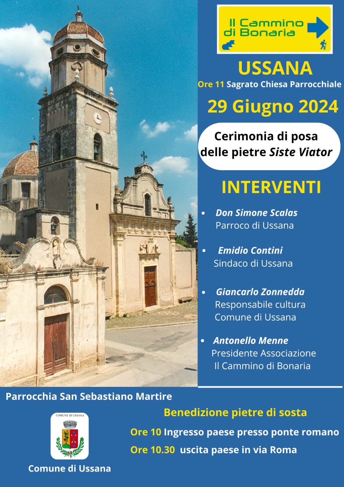 Cammino di Bonaria. Cerimonia di posa delle pietre Siste Viator