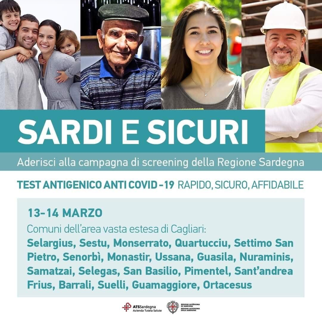 CAMPAGNA SCREENING - TEST ANTIGENICO ANTI COVID -19 RAPIDO, SICURO AFFIDABILE 13-14 MARZO